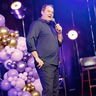 Professional comic Rick Currie, who was also one of the Pros who helped coach the first-time comics, performed a set at Laugh for the Cure. Photo by Caroline Phillips