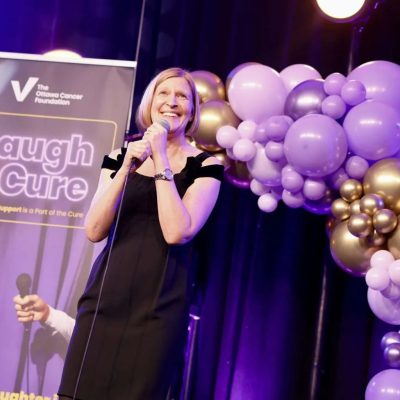 Professional comic Sarah Boston, who was also one of the Pros who helped coach the first-time comics, performed a set at Laugh for the Cure. Photo by Caroline Phillips